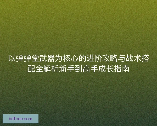 以弹弹堂武器为核心的进阶攻略与战术搭配全解析新手到高手成长指南
